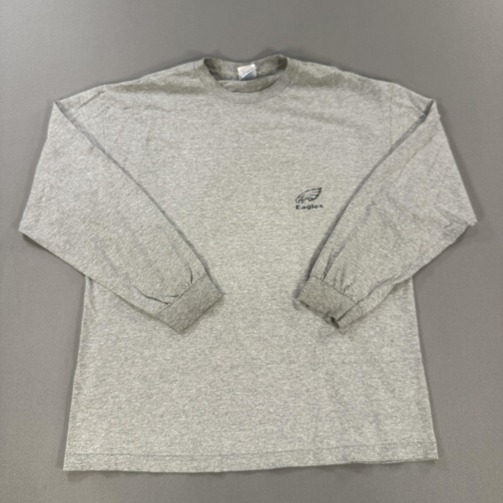 Philadelphia Eagles Shirt Mens XL Gray NFL Football Long Sleeve Alstyle